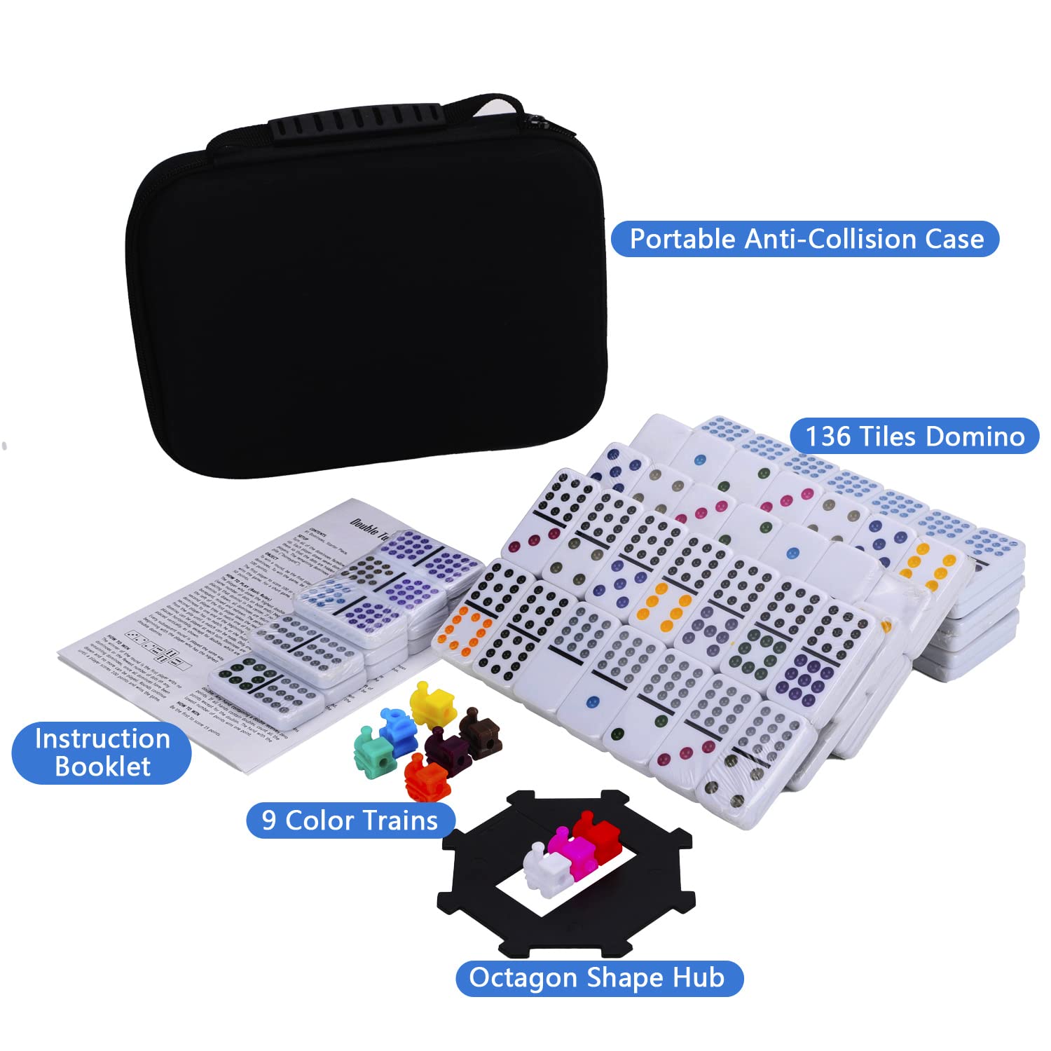 Amazon | Demteric ダブル15メキシコ列車ドミノセット 136色ドット